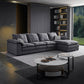 Fabric Pillow Top Arm Sectional 29.53"High Cushion Back Sofa, Black Clearhalo 'furn' 'furn_sectionals' 'Furniture' 'furniture_sectionals' 'Living Room Furniture' 'Sectionals' 1200x1200_c83bd61c-4fde-4486-a2b4-2b1550b40206