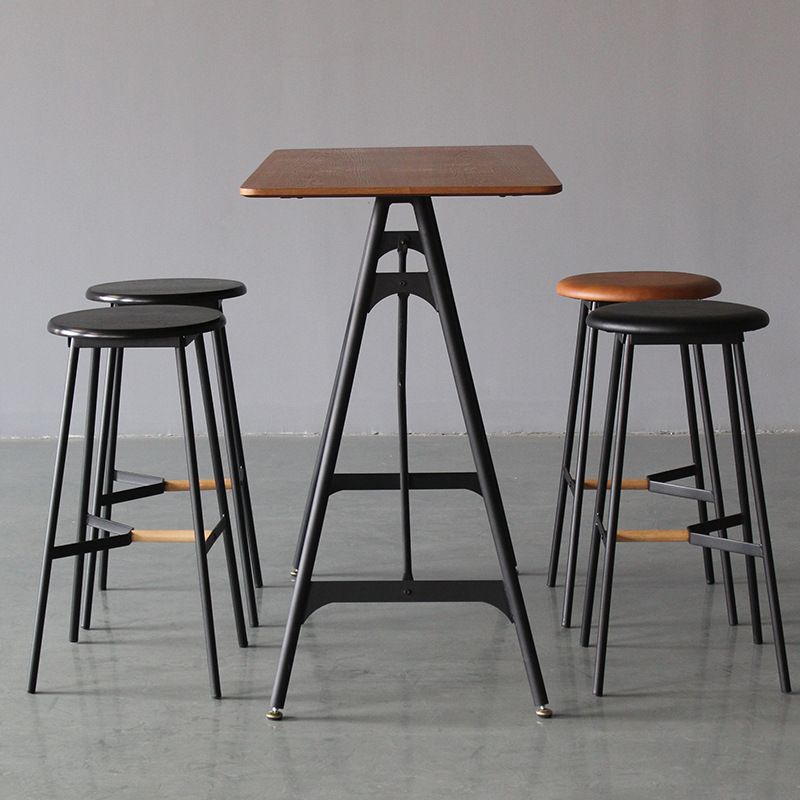 Modern Rectangle Bar Counter Table Wooden Dining Table with Metal Legs Clearhalo 'Bar Furniture' 'Bar Tables' 'bar_tables' 'furn' 'furn_bar_tables' 'Furniture' 'furniture_bar_tables' 'Kitchen & Dining Furniture' 1200x1200_c83c3c85-5c97-4ac8-b042-357229cf2ece