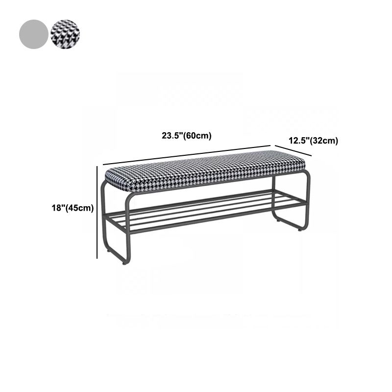 17" H Modern Metal Seating Bench Cushioned Entryway Bench with Legs Clearhalo 'Benches' 'Chairs & Seating' 'furn' 'furn_benches' 'Furniture' 'Living Room Furniture' 1200x1200_c83c83cb-90f9-4433-9883-ad57325feb2e