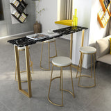 Glam Marble Bistro Table with Rectangle Table Top Sled Table - 41.3" H Clearhalo 'Bar Furniture' 'Bar Tables' 'bar_tables' 'furn' 'furn_bar_tables' 'Furniture' 'furniture_bar_tables' 'Kitchen & Dining Furniture' 1200x1200_c83e0e75-59bf-401f-a43d-ad55474ba82e
