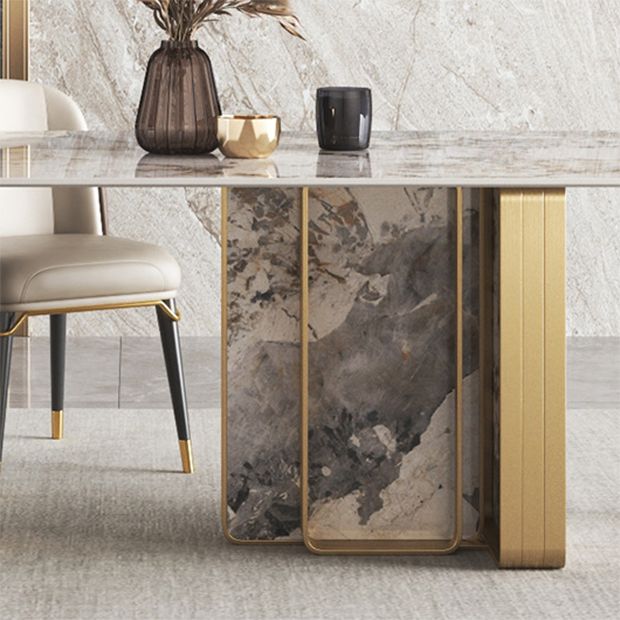 Nordic Glam Rectangle Sintered Stone Table Set 1/4/5/6/8 Pieces Dining Set Clearhalo 'Dining Room Sets' 'Dining Tables & Seating' 'dining_room_set' 'furn' 'furn_dining_room_set' 'Furniture' 'Kitchen & Dining Furniture' 1200x1200_c83f3c31-83b3-4b34-b90c-46b38b831bed