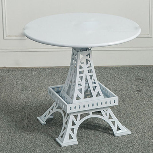 リビングルームの金属彫像ベーステーブルラウンドサイドエンドテーブル