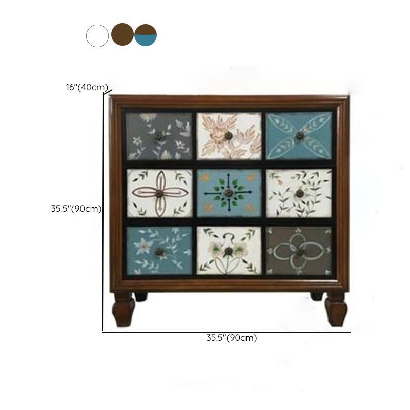 Cómoda cómoda de almacenamiento de madera maciza con cofre de almacenamiento tradicional de 15,6 pulgadas de ancho