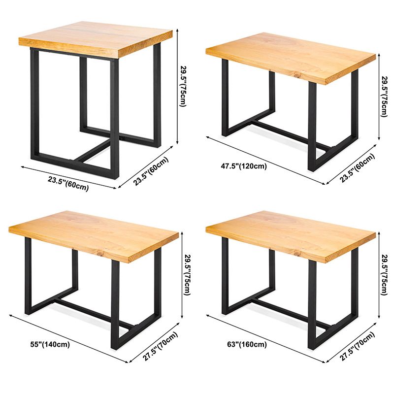 Industrial Solid Wood Dining Table Brown Trestle Dining Table for Dinning Room Clearhalo ' dining_table' 'Dining Tables & Seating' 'Dining Tables' 'furn' 'furn_dining_table' 'Furniture' 'furniture_dining_table' 'Kitchen & Dining Furniture' 'kitchen&dining_furn' 'kitchen' 'kitchen_dining_table' 1200x1200_c840ab4b-b04e-4ad1-82b9-2a5c11c09024