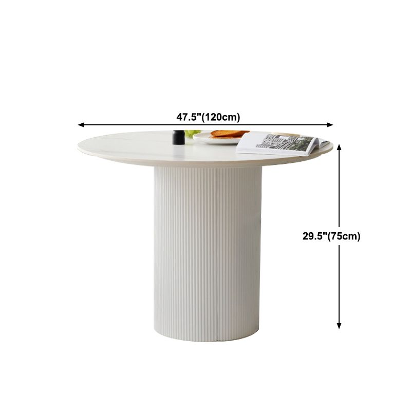 Round Standard Height Dining Table Modern Stone and Metal White Dinette Table Clearhalo 'Dining Tables & Seating' 'Dining Tables' 'dining_table' 'furn' 'furn_dining_table' 'Furniture' 'furniture_dining_table' 'Kitchen & Dining Furniture' 1200x1200_c8414f14-fdb3-45ba-b804-792fe491c271