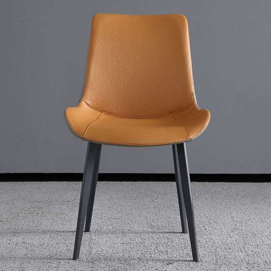 Contemporary Dining Chairs Faux Leather Armless Dining Chairs for Home