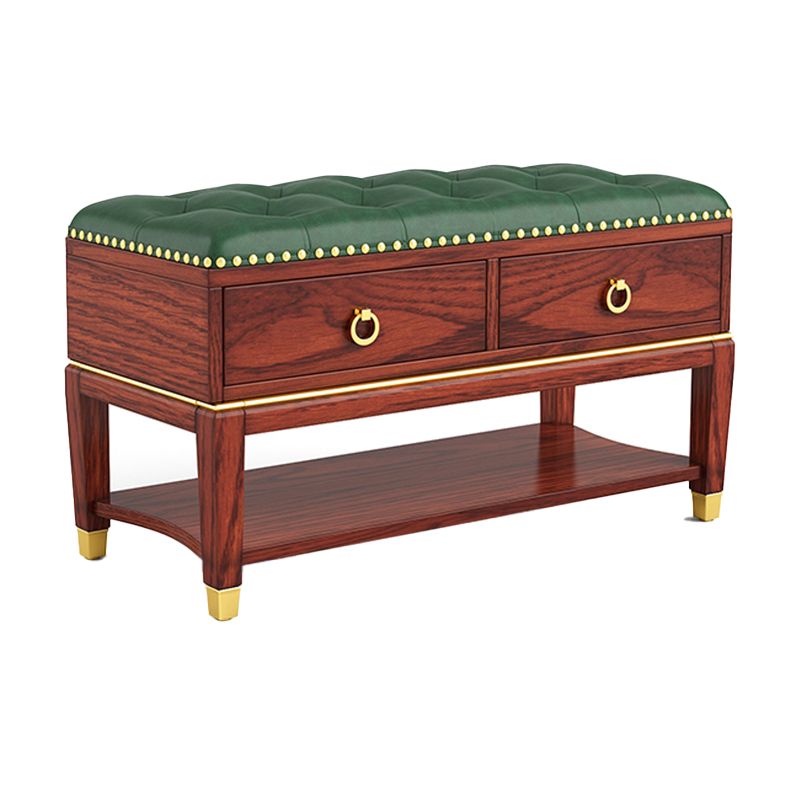 Rubber Wood Seating Bench Genuine Leather Rectangle Shoe Storage Entryway Bench Clearhalo 'Benches' 'Chairs & Seating' 'furn' 'furn_benches' 'Furniture' 'Living Room Furniture' 1200x1200_c8434309-5424-4ee9-8d27-53ec2cbc7c27