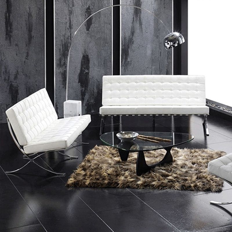 Armless Leather Sofa 30.70 " DTufted Sofa for Living Room with Metal Legs