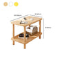 Modern Rectangular Corner Table Double Tier Wood Side End Table