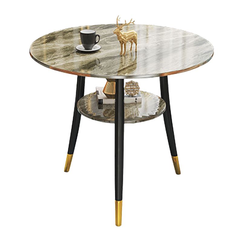 Traditional Luxury Dining Table Round Sintered Stone Dinner Table with Black Frame Clearhalo ' dining_table' 'Dining Tables & Seating' 'Dining Tables' 'furn' 'furn_dining_table' 'Furniture' 'furniture_dining_table' 'Kitchen & Dining Furniture' 'kitchen&dining_furn' 'kitchen' 'kitchen_dining_table' 1200x1200_c845046e-3a1f-4f7b-9988-0b2345882f13