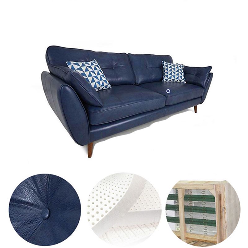 33.86" H Genuine Leather Flared Arm Sofa with Cushions for Living Room,Apartment Clearhalo 'furn' 'furn_sofas' 'Furniture' 'furniture_sofas' 'kitchen' 'kitchen_sofas' 'Living Room Furniture' 'Sofa' 'sofas' 1200x1200_c845de62-2089-43d6-bf26-a654185064a7