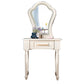 Solid Wood Makeup Vanity Desk Bedroom Dressing Table Stool Set with Drawer