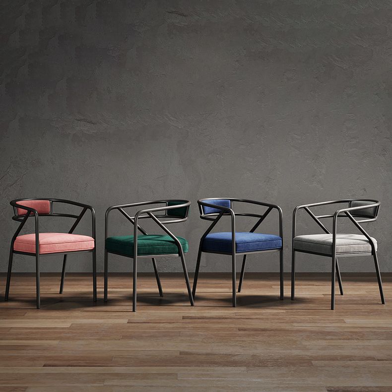 Upholstered Industrial Arm Chair Matte Finish Open Back Dining Chair (Set of 4) Clearhalo ' kitchen&dining_furn' 'Dining Chairs' 'Dining Tables & Seating' 'dining_chair' 'furn' 'furn_dining_chair' 'Furniture' 'furniture_dining_chair' 'Kitchen & Dining Furniture' 'kitchen' 1200x1200_c846bed8-f64a-401d-8ddf-db42280cb1df