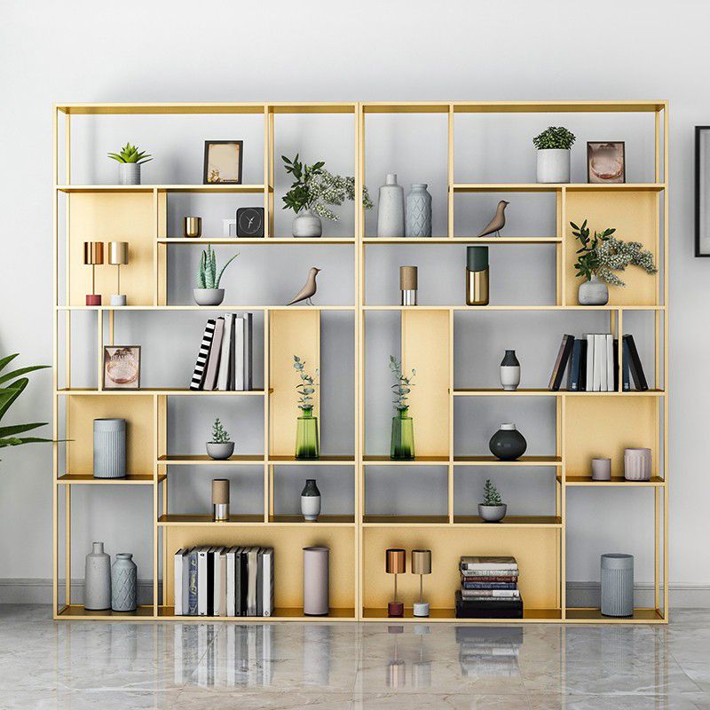 Industrial Metal Etagere Book Shelf with Rectangular Shelves Bookcase Clearhalo 'Bookcases' 'furn' 'furn_bookcases' 'Furniture' 'furniture_bookcases' 'kitchen' 'kitchen_bookcases' 'Living Room Furniture' 'Office Furniture' 1200x1200_c84717a8-746e-461c-937e-113dfb68b641