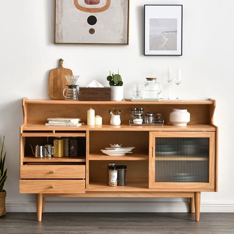 Modern Sideboard Buffet Cabinets Sliding Door Buffet Table with 2-Drawer and 3-Door Clearhalo 'buffet_sideboard' 'Buffets & Sideboards' 'furn' 'furn_buffet_sideboard' 'Furniture' 'Kitchen & Dining Furniture' 1200x1200_c847212d-2785-45d2-a03d-6a751d412f4e