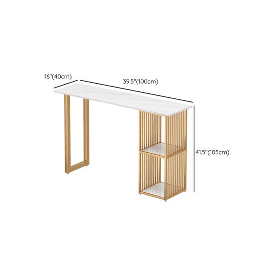Glam Bar Dining Table White Rectangle Living Room Counter Table Clearhalo 'Bar Furniture' 'Bar Tables' 'bar_tables' 'furn' 'furn_bar_tables' 'Furniture' 'Kitchen & Dining Furniture' 1200x1200_c8473be8-4e48-4b54-9981-4253615f20cc