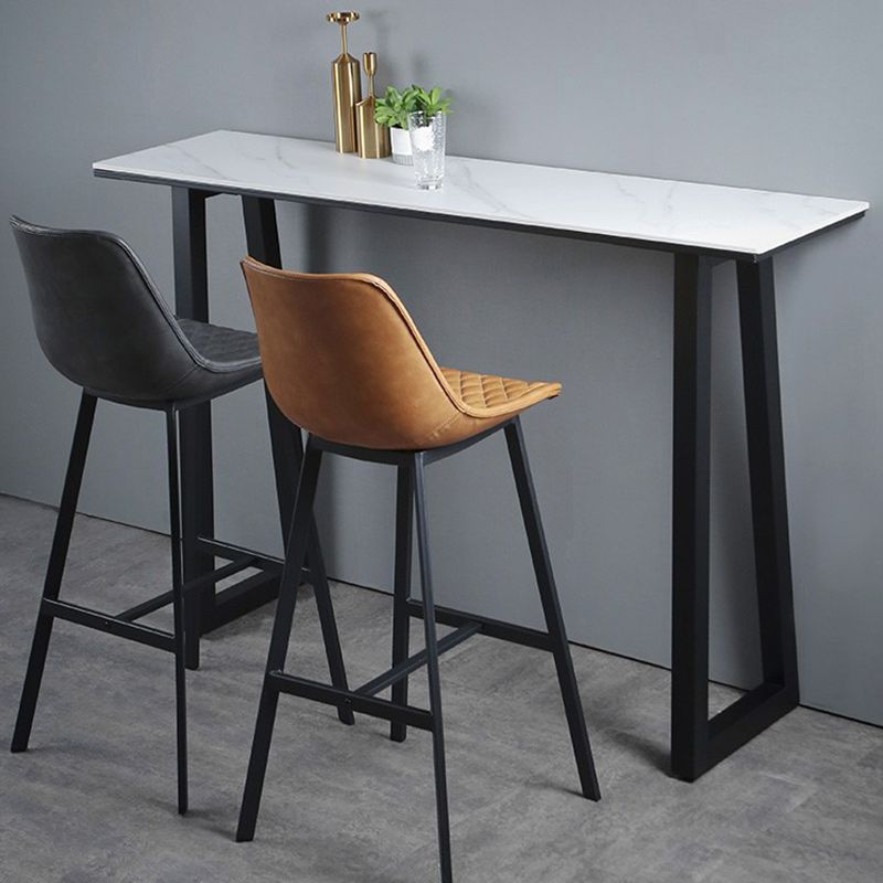 Tavolo da bar del patio del soggiorno rettangolo tavolino in pietra industriale in bianco