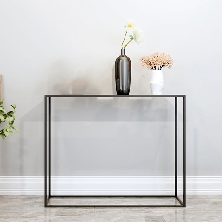 Contemporary Style Console Table Metal Rectangle Accent Table Clearhalo 'Console Tables' 'console_tables' 'Entry & Mudroom Furniture' 'furn' 'furn_console_tables' 'Furniture' 1200x1200_c848527b-6471-432c-94bf-97fd35c83574