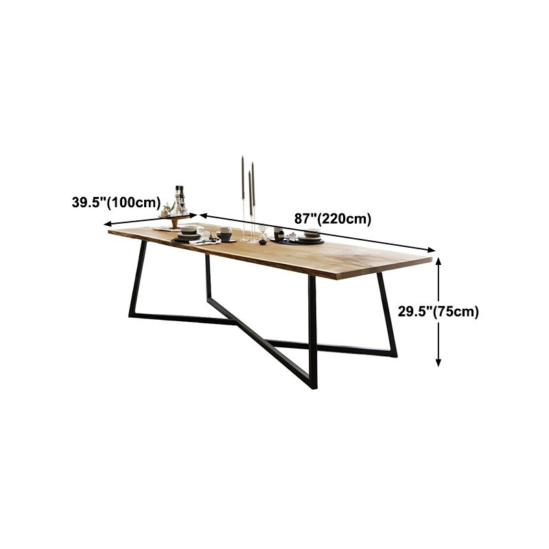 Rectangle Trestle Base Industrial Dining Table Solid Wood Fixed Table for Home Clearhalo ' dining_table' 'Dining Tables & Seating' 'Dining Tables' 'furn' 'furn_dining_table' 'Furniture' 'furniture_dining_table' 'Kitchen & Dining Furniture' 'kitchen&dining_furn' 'kitchen' 'kitchen_dining_table' 1200x1200_c84853a7-8cf8-4c12-96d3-8828430ed49e