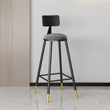 Modern Armless Backrest Counter Stool Steel Barber Shop Bar Stool with Cushion and Pedal