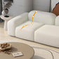 Modern Style Blocks Sofa White Wool Square Arm Seating - 25.6" H