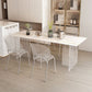 Acrylic Base Dinette Set 1/4/5 Pcs Modern Rectangle Dining Table Set in White