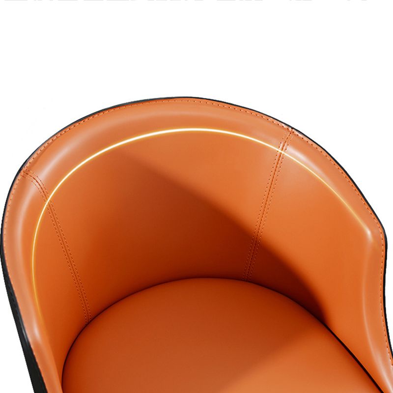 Faux Leather Kitchen Dining Chair Arm Chair in Orange and Black Clearhalo 'Dining Chairs' 'Dining Tables & Seating' 'dining_chair' 'furn' 'furn_dining_chair' 'Furniture' 'Kitchen & Dining Furniture' 1200x1200_c84bd918-dc46-4e26-81ac-8d2e008e9e1b