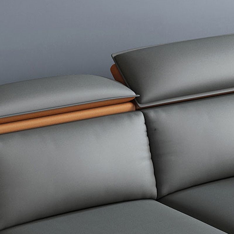 Fabric Pillow Top Arm Sofa 118.11"Lx 66.93"W x 37.4"H Cushion Back Sectionals with Chaise Clearhalo 'furn' 'furn_sectionals' 'Furniture' 'furniture_sectionals' 'Living Room Furniture' 'Sectionals' 1200x1200_c84be81d-817a-45aa-8bfc-700c73841243