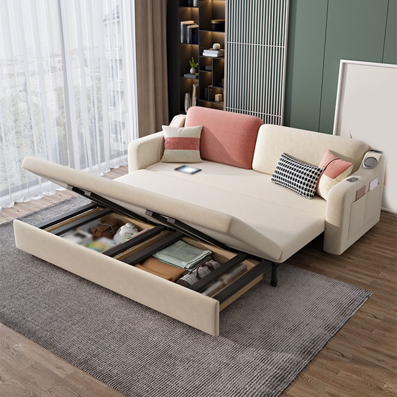Convertible Sofa Bed with Storage Velvet Sloped Arm Futon Sofa Bed Clearhalo 'furn' 'furn_sofas' 'Furniture' 'furniture_sofas' 'kitchen' 'kitchen_sofas' 'Living Room Furniture' 'Sofa' 'sofas' 1200x1200_c84ca89a-b459-4dd2-8501-ec110cb16ab9