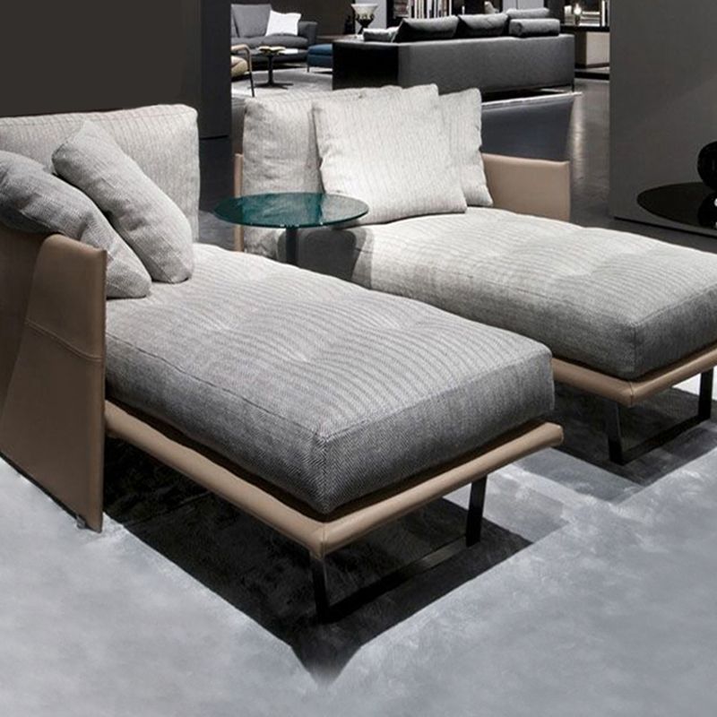 Modern Cushioned Chaise Lounge Leather Recessed Arms Chaise with Pillow Clearhalo 'Chairs & Seating' 'Chaise Lounge' 'chaise_lounge' 'furn' 'furn_chaise_lounge' 'Furniture' 'Living Room Furniture' 1200x1200_c84dcaf6-5ad3-4b5f-afc4-221bbe2b1afd
