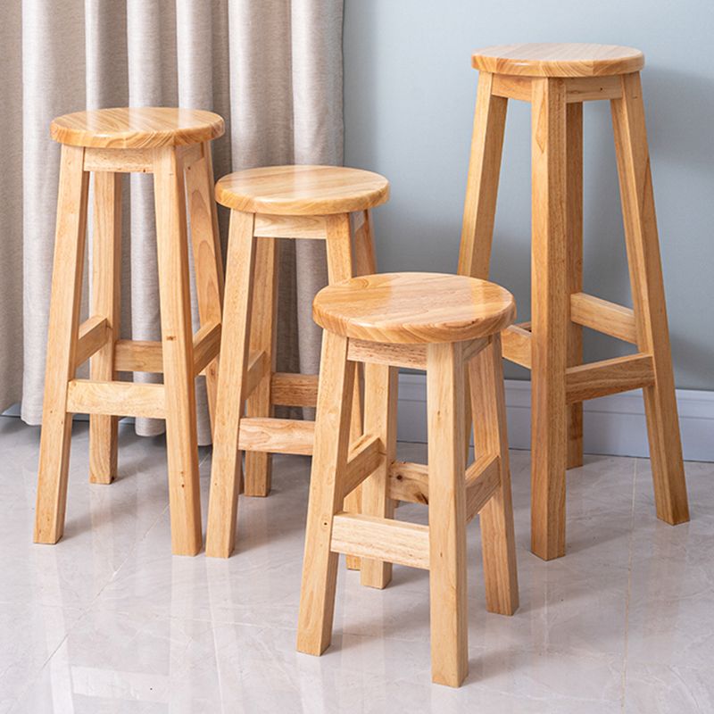 Contemporary Rubberwood Bar Stool Indoor Bar Stool with Wood Seat and Footrest Clearhalo 'Bar Furniture' 'Bar Stools' 'bar_stools' 'furn' 'furn_bar_stools' 'furniture_bar_stools' 'Kitchen & Dining Furniture' 'kitchen&dining_furn' 'kitchen' 'kitchen_furn' Furniture' 1200x1200_c84e671f-116b-415b-a49f-bd6dd75a62a3