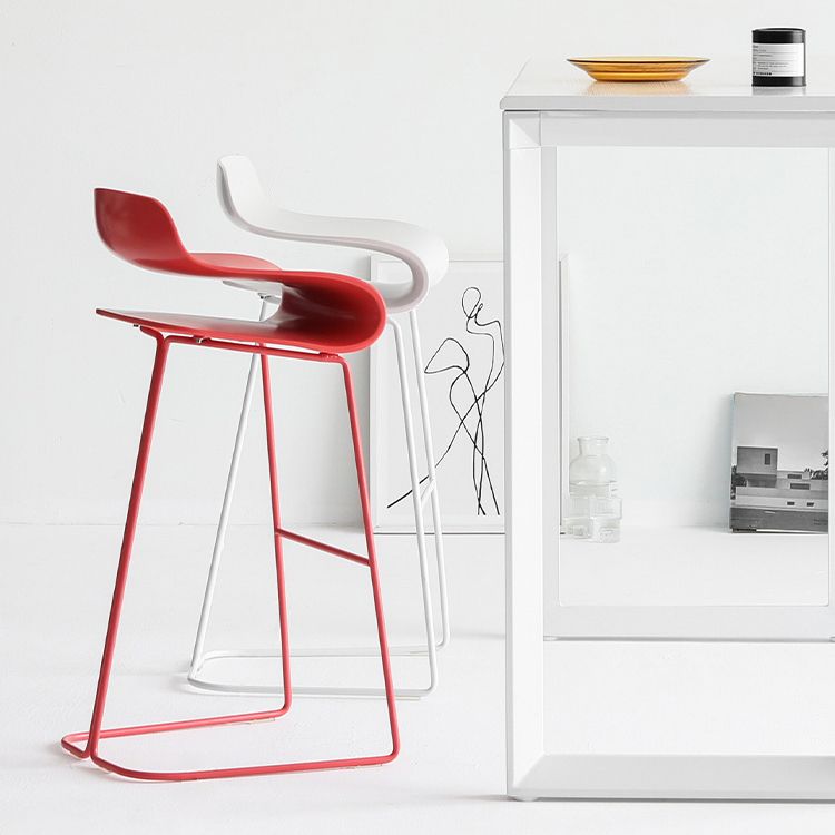 Modern Armless Backrest Counter Stool Steel Cafe Bar Stool with Plastic Seat Clearhalo 'Bar Furniture' 'Bar Stools' 'bar_stools' 'furn' 'furn_bar_stools' 'furniture_bar_stools' 'Kitchen & Dining Furniture' 'kitchen&dining_furn' 'kitchen' 'kitchen_furn' Furniture' 1200x1200_c84fb172-411b-4056-a896-6162e04f8393