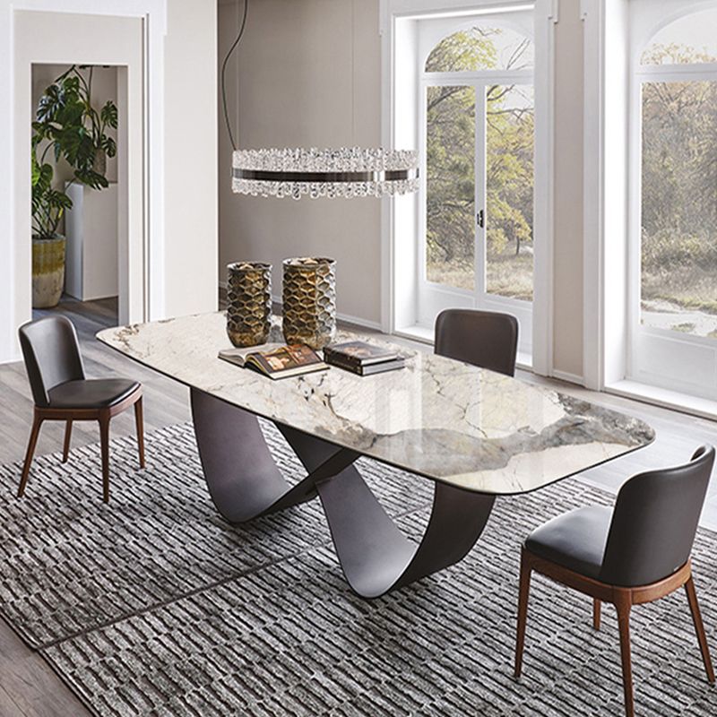 Mesa de comedor de piedra mesa industrial con base de pedestal