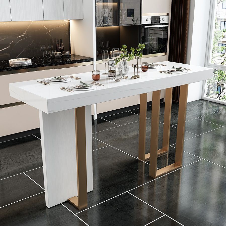 Modern Style Bar Table Set 1/2/5 Pcs Faux Marble Rectangular Bar Set for Indoor Clearhalo 'Bar Furniture' 'furn' 'furn_home_bar_bar_sets' 'Furniture' 'Home Bars & Bar Sets' 'home_bar_bar_sets' 'Kitchen & Dining Furniture' 1200x1200_c8512a55-06cf-4faf-8012-dd7c0db08386