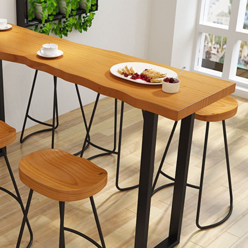 Juego de mostrador moderno de 1/2/4/5/7/9 piezas, juego de mesa rectangular de madera y barra de Metal