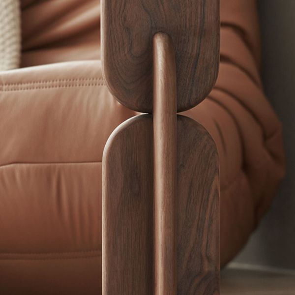 Contemporary Side End Table Round Pedestal Walnut Living Room Solid Wood Corner Table