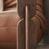 Contemporary Side End Table Round Pedestal Walnut Living Room Solid Wood Corner Table