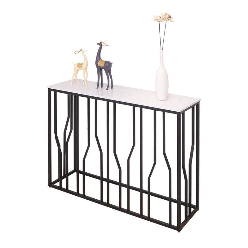 Modern Rectangle Console Table 1- Shelf 33.46" Tall End Table for Hall