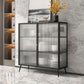 Glam Metal Sideboard a buffet Porte in vetro armadi a buffet