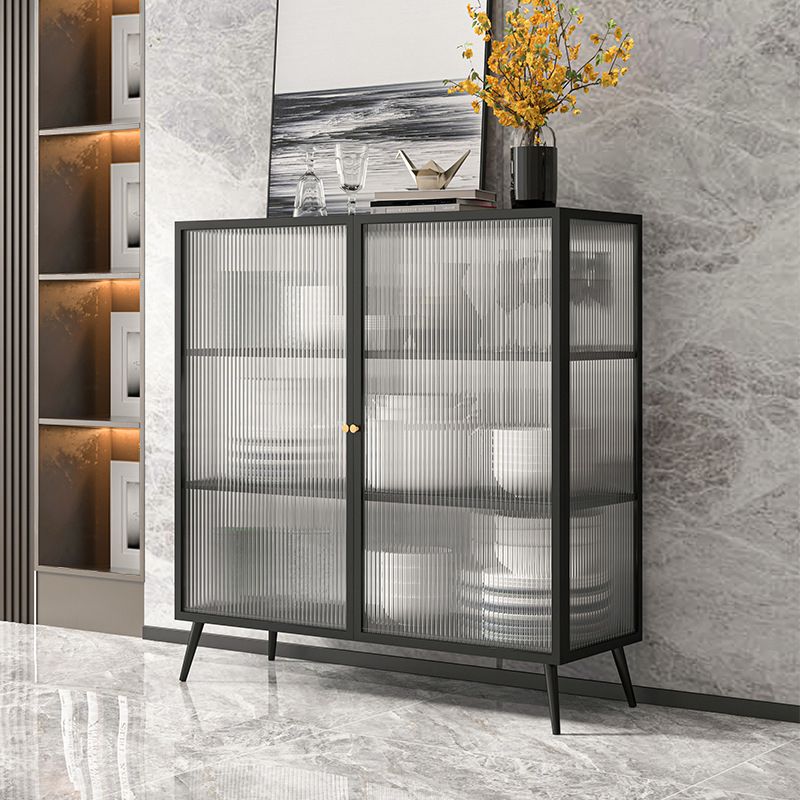 Glam Metal Sideboard a buffet Porte in vetro armadi a buffet