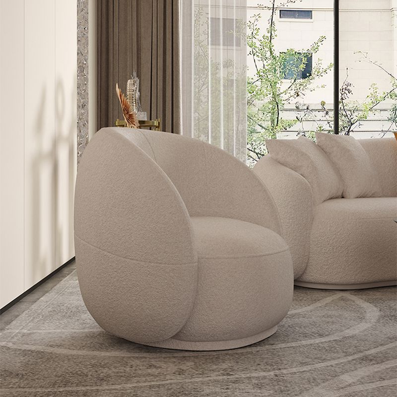 Divano braccio inclinato in lana grigia divano curvo contemporaneo per soggiorno