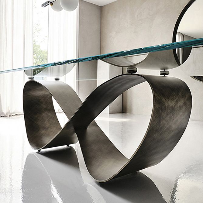 Stone Top Esstisch Industrial Rechtecktisch mit Sockelbasis