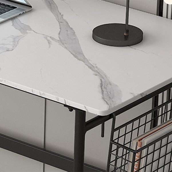 Glam Office Desk Antique Finish Computer Desk mit Metallbeinen