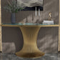 Glam Free Form Console Sofa Table with Stainless Steel Bracket for Hall