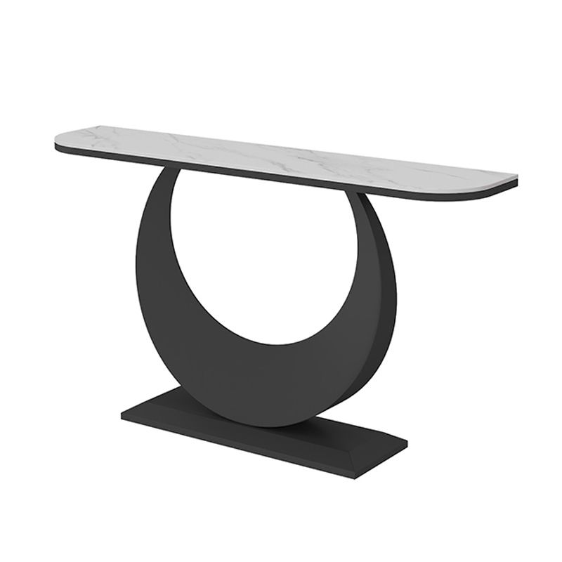 コンテンポラリーコンソールテーブルアンティークフィニッシュハーフムーンコンソールソファテーブル