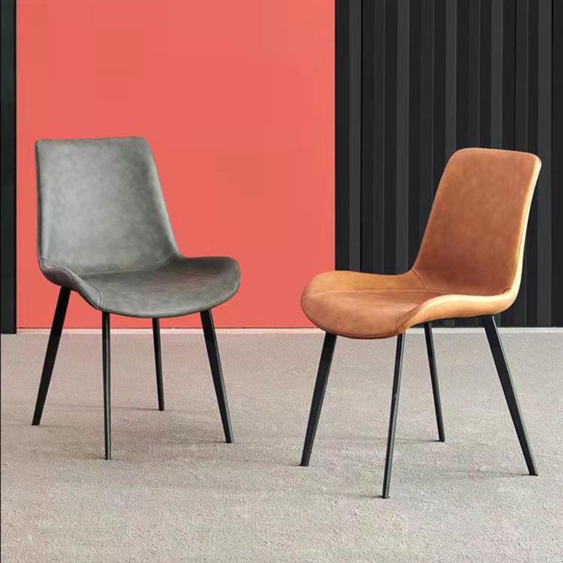 Industrial Style Leather Dining Side Chairs Solid Back Chair for Kitchen(Set of 2) Clearhalo ' kitchen&dining_furn' 'Dining Chairs' 'Dining Tables & Seating' 'dining_chair' 'furn' 'furn_dining_chair' 'Furniture' 'furniture_dining_chair' 'Kitchen & Dining Furniture' 'kitchen' 1200x1200_c8594083-14fa-409c-a47f-79be1a5c16bc