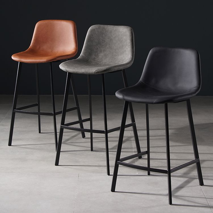 Scandinavian Footrest Matte Finish Barstool Restaurant Leather Stool Clearhalo 'Bar Furniture' 'Bar Stools' 'bar_stools' 'furn' 'furn_bar_stools' 'Furniture' 'furniture_bar_stools' 'Kitchen & Dining Furniture' 1200x1200_c85a4379-98eb-4511-a055-505d64c73aa9