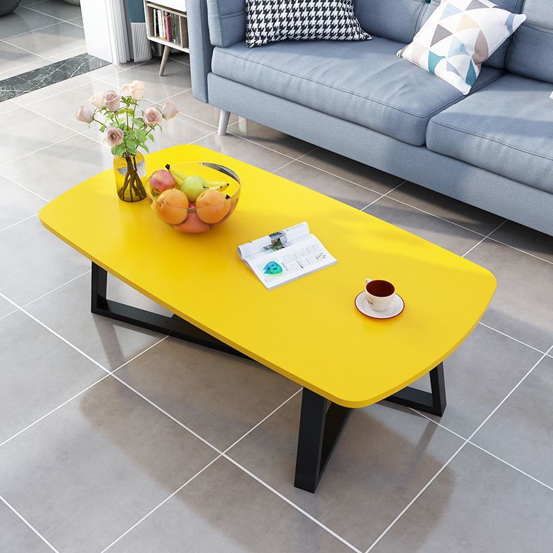 Mesa de centro rectangular con patas cruzadas para sala de estar