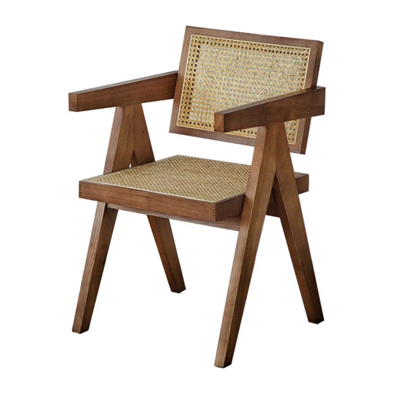 Chaise de bras en bois massif de style nordique pour salle à manger, 17 "
