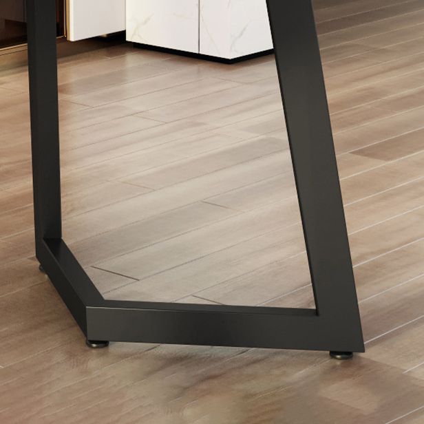 Escritorio de oficina curvo escritorio de computadora de acabado antiguo con patas de metal